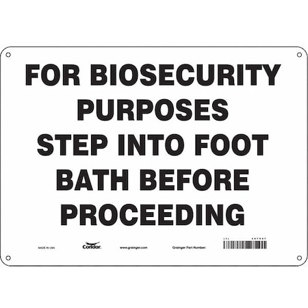 Condor Biohazard Sign, 10 in H, 14 in W, Polyethylene, Horizontal Rectangle, English, 447V47 447V47