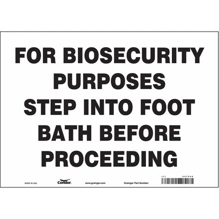 Condor Biohazard Sign, 10 in H, 14 in W, Vinyl, Horizontal Rectangle, English, 447V49 447V49