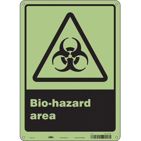 Condor Biohazard Sign, 14 in H, 10 in W, Polyethylene, Vertical Rectangle, English, 447V60 447V60