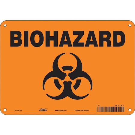 Condor Biohazard Sign, 7 in H, 10 in W, Vertical Rectangle, English, 447V61 447V61