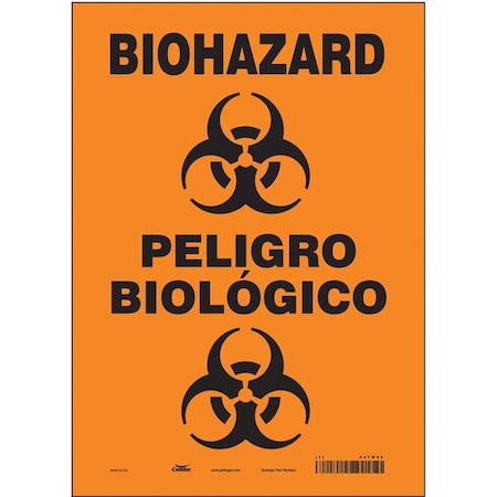 Condor Safety Sign, 14 in Height, 10 in Width, Vinyl, Vertical Rectangle, English, Spanish, 447W95 447W95