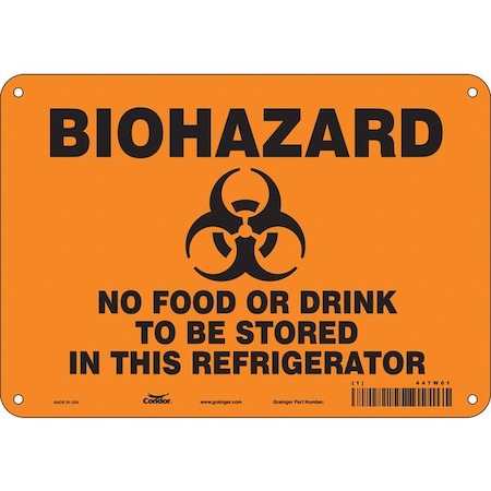 Condor Biohazard Sign, 7 in H, 10 in W, Vertical Rectangle, English, 447W01 447W01