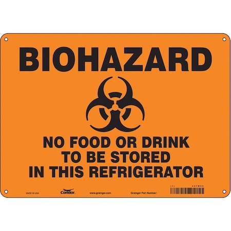 Condor Safety Sign, 10 in Height, 14 in Width, Aluminum, Horizontal Rectangle, English, 447W02 447W02