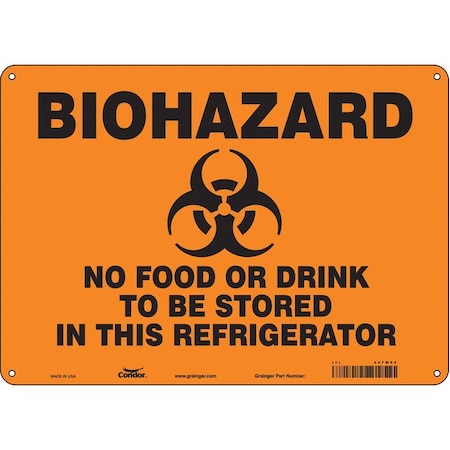 Condor Safety Sign, 10 in Height, 14 in Width, Polyethylene, Horizontal Rectangle, English, 447W04 447W04