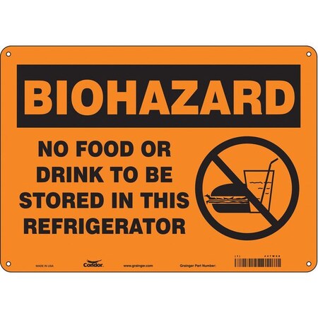 Condor Safety Sign, 10 in Height, 14 in Width, Aluminum, Horizontal Rectangle, English, 447W08 447W08