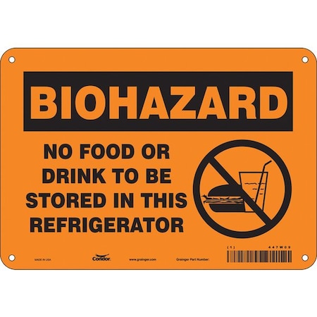 Condor Safety Sign, 7 in Height, 10 in Width, Polyethylene, Vertical Rectangle, English, 447W09 447W09