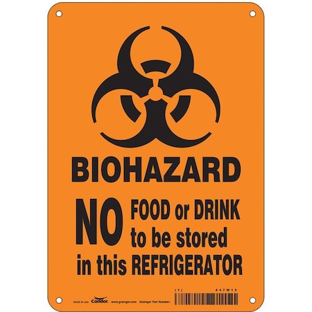 Condor Safety Sign, 10 in Height, 7 in Width, Aluminum, Horizontal Rectangle, English, 447W13 447W13