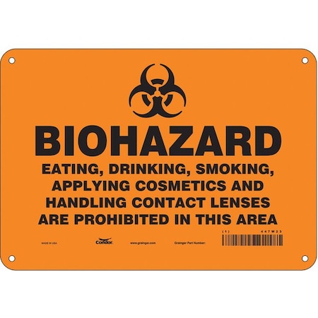 Condor Safety Sign, 7 in Height, 10 in Width, Aluminum, Vertical Rectangle, English, 447W23 447W23
