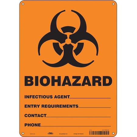 Condor Safety Sign, 14 in Height, 10 in Width, Aluminum, Vertical Rectangle, English, 447W49 447W49