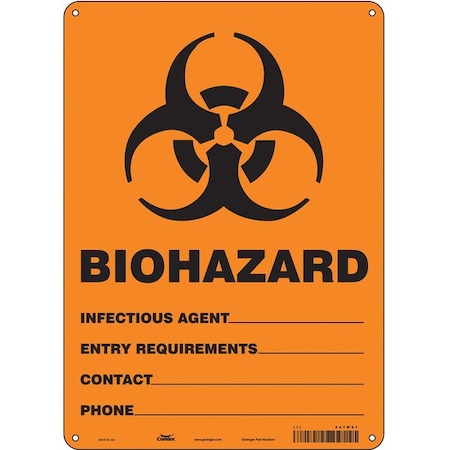 Condor Safety Sign, 14 in Height, 10 in Width, Polyethylene, Vertical Rectangle, English, 447W51 447W51