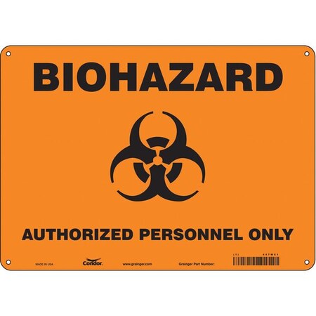 Condor Safety Sign, 10 in Height, 14 in Width, Aluminum, Horizontal Rectangle, English, 447W61 447W61