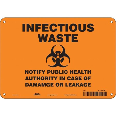 Condor Safety Sign, 7 in Height, 10 in Width, Aluminum, Vertical Rectangle, English, 447W67 447W67