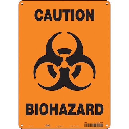 Condor Biohazard Sign, 14 in H, 10 in W, Polyethylene, Vertical Rectangle, English, 447X01 447X01