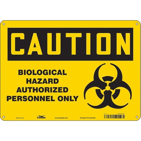 Condor Biohazard Sign, 10 in H, 14 in W, Horizontal Rectangle, English, 447X07 447X07