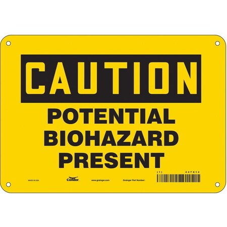 Condor Biohazard Sign, 7 in H, 10 in W, Polyethylene, Vertical ...