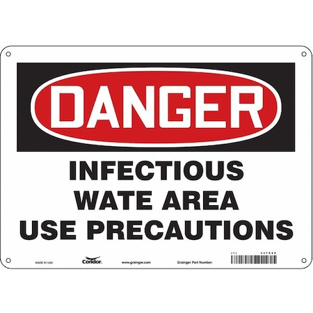 Condor Safety Sign, 10 in Height, 14 in Width, Aluminum, Horizontal Rectangle, English, 447X25 447X25