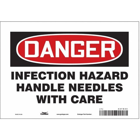 Condor Safety Sign, 7 in Height, 10 in Width, Vinyl, Vertical Rectangle, English, 447X34 447X34