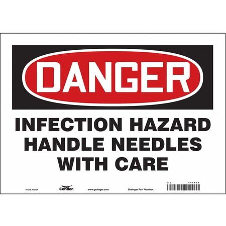 Condor Safety Sign, 10 in Height, 14 in Width, Vinyl, Horizontal Rectangle, English, 447X35 447X35
