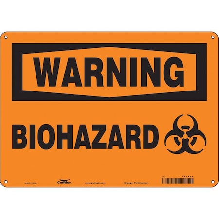 Condor Biohazard Sign, 10 in H, 14 in W, Horizontal Rectangle, English, 447X59 447X59