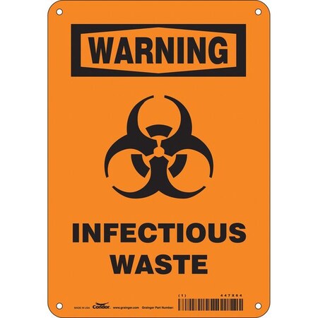 Condor Biohazard Sign, 10 in H, 7 in W, Horizontal Rectangle, English, 447X64 447X64