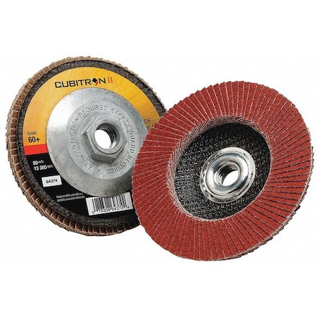 3M Cubitron Flap Disc, Type 27, 4-1/2" dia., 60 Grit 7100104926