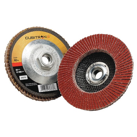 3M Cubitron Flap Disc, Type 27, 4-1/2" dia., 40 Grit 7100104925