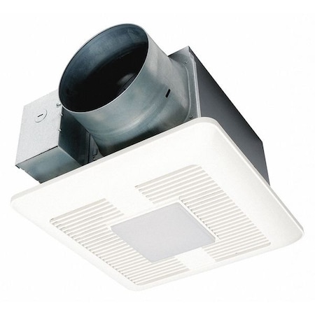 Panasonic Ceiling Bathroom Fan, 110/130/150 cfm cfm, 4 in or 6 in Duct Dia., 120V AC, With Light FV-1115VQL1
