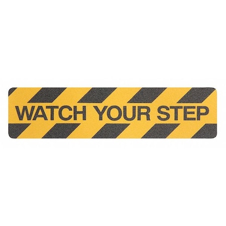 Condor Anti-Slip Tread, Blk/Ylw, 6inx2ft, PK24, GRAN5058 GRAN5058