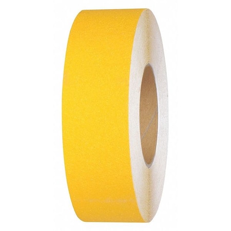 Zoro Select Anti-Slip Tape Aluminum oxide 60 Grit Size, Yellow, 2" W x 60 ft. L, 33 mil Thick GRAN4999