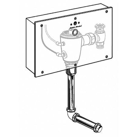 American Standard Urinal Automatic Flush Valve, 0.125 gpf gpf, Rough Brass, 3/4 in, 3/4 in Spud Coupling 606B501.007