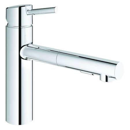 Grohe Straight Kitchen Faucet, Manual, Single Hole Only Mount, 1 Hole 31453001