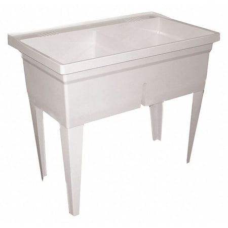 Fiat Products Laundry Tub 18 5/8 in x 18 5/8 in, 2, 4, Floor Mount, Compression Molded Stone FLTDII100
