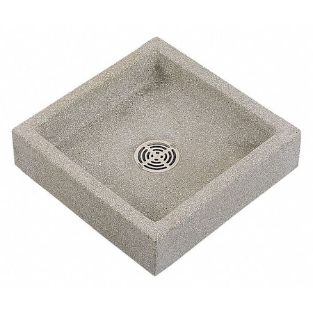 Fiat Products Mop Sink 20 in x 20 in, 1, Terrazzo Made of Black and White Marble Chips with Plain Curbs SB2424501