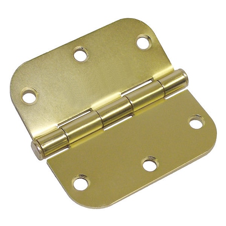 Zoro Select Door and Butt Hinge, Steel, Full Mortise Mounting, 3 1/2 in Leaf W x 3 1/2 in Leaf H, Satin Brass 56-262SBRS