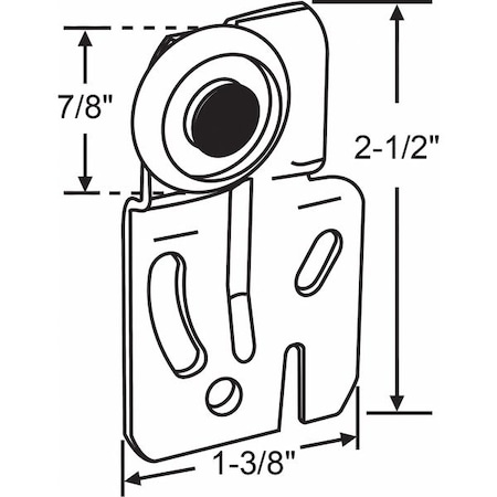 Zoro Select Door Front Hanger, Nylon/Steel, 2-1/2"L 3-152