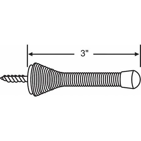 Zoro Select Door Stop, Wall Mount, Brass Plated 19-204