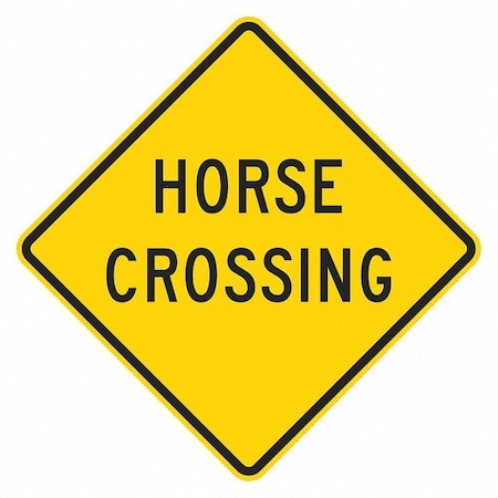 Lyle Horse Crossing Traffic Sign, 12 in H, 12 in W, Aluminum, Diamond, English, T1-1579-HI_12x12 T1-1579-HI_12x12