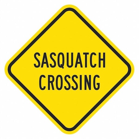 Lyle Sasquatch Crossing Traffic Sign, 12 in H, 12 in W, Aluminum, Diamond, English, T1-1595-EG_12x12 T1-1595-EG_12x12