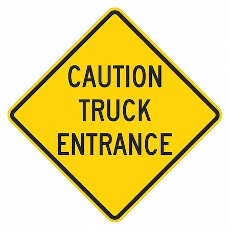 Lyle Truck Entrance Traffic Sign, 12 in H, 12 in W, Aluminum, Diamond, English, T1-1867-DG_12x12 T1-1867-DG_12x12