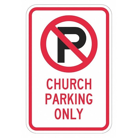 Lyle Church Parking Sign, 18" x 12, T1-1486-DG_12x18 T1-1486-DG_12x18
