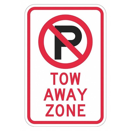Lyle Tow Zone No Parking Sign, 18" x 12, T1-2662-DG_12x18 T1-2662-DG_12x18