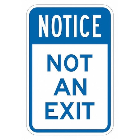 Lyle No Exit Sign For Parking Lots, 18 in H, 12 in W, Aluminum, Vertical  English, T1-1920-HI_12x18 T1-1920-HI_12x18