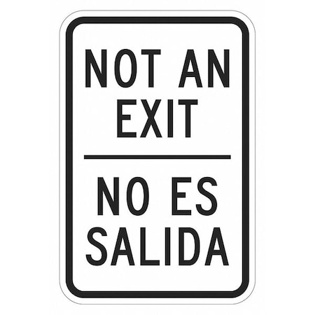 Lyle No Exit Sign For Parking Lots, 18 in Height, 12 in Width, Aluminum, Vertical Rectangle T1-1918-EG_12x18