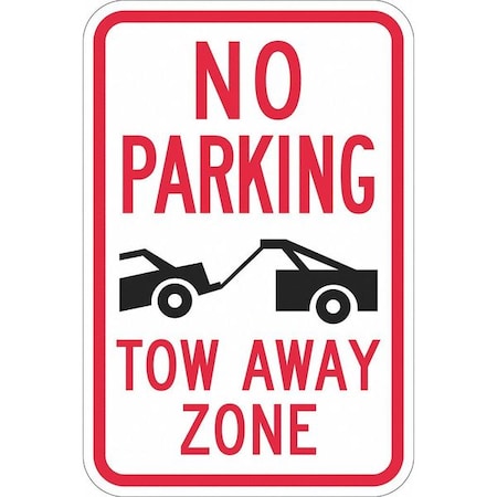 Lyle Tow Zone No Parking Sign, 18" x 12, T1-1052-DG_12x18 T1-1052-DG_12x18