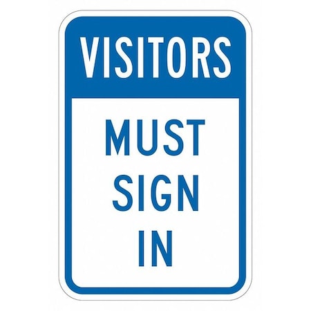 LYLE Rflctv Visitors Sign, 18x12in, Aluminum, T1-6113-HI_12x18 T1-6113-HI_12x18