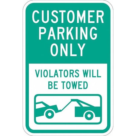 Lyle Customer Parking Sign, 18" x 12, T1-1031-DG_12x18 T1-1031-DG_12x18