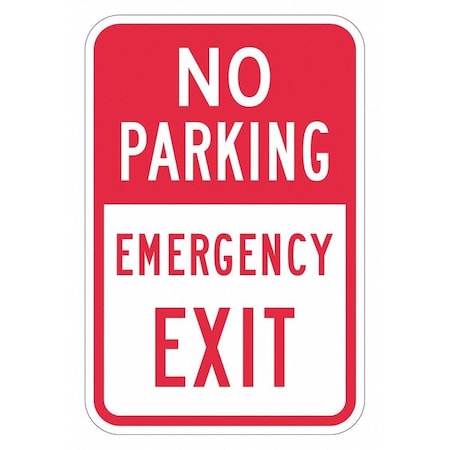 Lyle No Parking Sign, 12" W, 18" H, English, Aluminum, Red, White T1-1840-DG_12x18