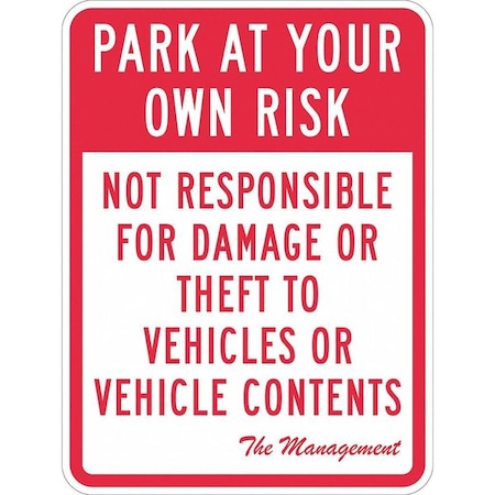 Lyle Parking Lot Damage Advisory Sign, 18"x12, T1-1066-HI_12x18 T1-1066-HI_12x18