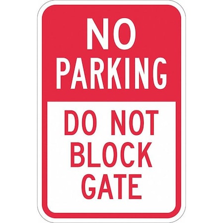 Lyle Gate No Parking Sign, 18" x 12, T1-1096-DG_12x18 T1-1096-DG_12x18