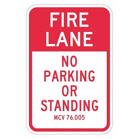 Lyle Fire Lane, Zone & Equipment No Parking Sign, 18 in Height, 12 in Width, Aluminum, English T1-2819-EG_12x18